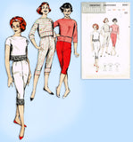 Butterick 8640: 1950s Misses Top & Peddle Pushers Sz 34 B Vintage Sewing Pattern