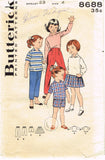 1950s Vintage Butterick Sewing Pattern 8668 Cute Toddler Girls Play Clothes Sz4