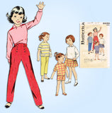 1950s Vintage Butterick Sewing Pattern 8668 Cute Toddler Girls Play Clothes Sz4