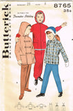 Butterick 8765: 1950s Cute Girls Hooded Winter Coat Sz 8 Vintage Sewing Pattern