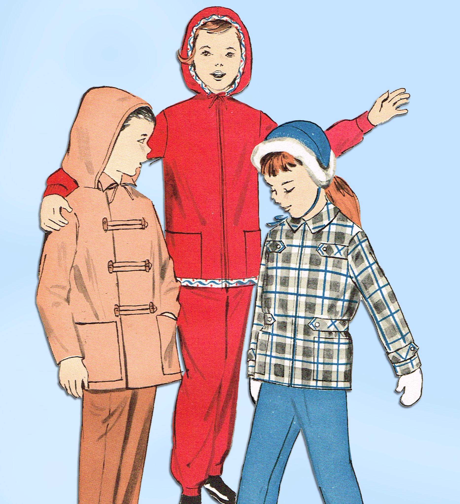 Butterick 8765: 1950s Cute Girls Hooded Winter Coat Sz 8 Butterick 8765: 1950s Cute Girls Hooded Winter Coat Sz 8