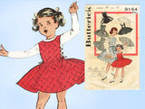1950s Vintage Butterick Sewing Pattern 9164 Cute Girls Jumper Dress Size 12