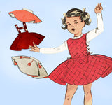 1950s Vintage Butterick Sewing Pattern 9164 Cute Girls Jumper Dress Size 12