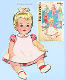 1960s Vintage Butterick Pattern 9994 Cute Uncut Baby Doll Clothes Set