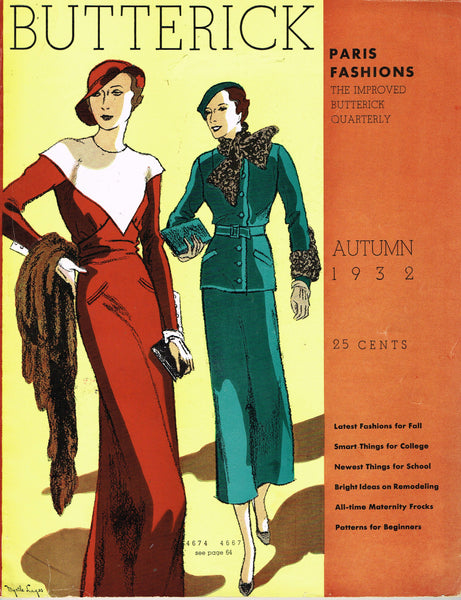 1930s Digital Download Butterick Quarterly Catalog Fall 1932 Magazine –  Vintage4me2