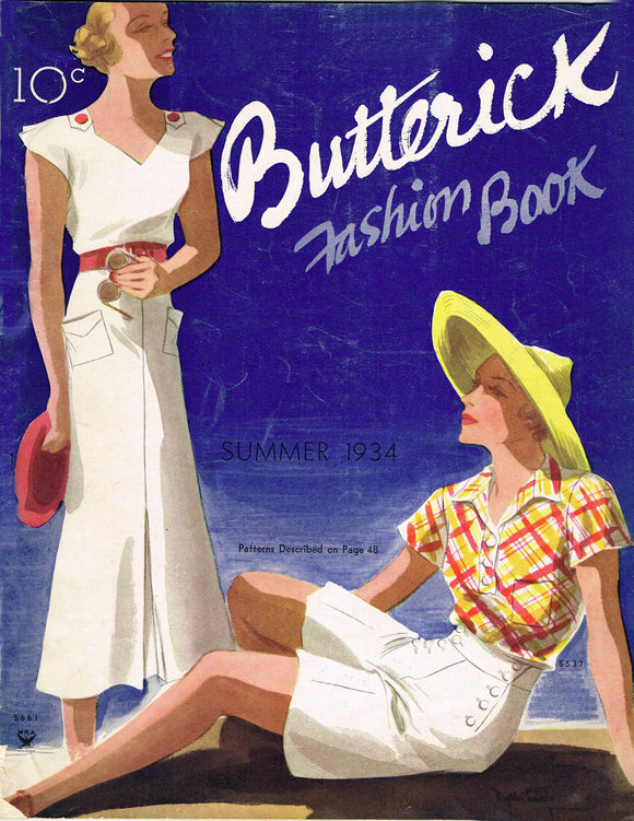 1930s Digital Download Butterick Summer 1934 Fashion Magazine Pattern Book Catalog