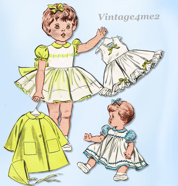 1950s Original Vintage Butterick Pattern 9589 Uncut 30in Toddler Sized Doll Clothes