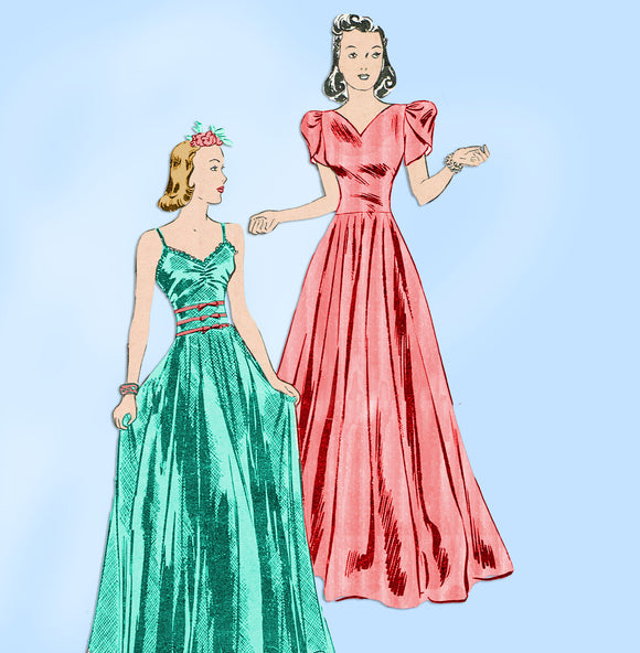 Butterick 7713: 1930s Vintage Sewing Pattern Stunning Evening Gown 32 B vintage4me2