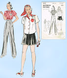 Butterick 8025: 1930s Misses Slacks & Shirt Size 32 Bust Vintage Sewing Pattern - Vintage4me2
