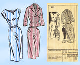 Clotilde 3119: 1950s Uncut Misses Dress & Jacket Sz 36 B Vintage Sewing Pattern