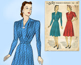 Du Barry 5259: 1940s Uncut Misses WWII Dress Sz 38 Bust Vintage Sewing Pattern