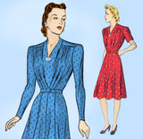 Du Barry 5259: 1940s Uncut Misses WWII Dress Sz 38 Bust Vintage Sewing Pattern