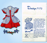 1950s Vintage Design Transfer Pattern 7173 Little Girls Dress Lantern Sleeve Sz8