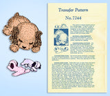 1940s Vintage Design Transfer Pattern 7244 Cute Uncut Stuffed Puppy Toy