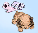 1940s Vintage Design Transfer Pattern 7244 Cute Uncut Stuffed Puppy Toy