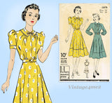 Du Barry 2267B: 1930s Stunning Misses Day Dress Sz 34 B Vintage Sewing Pattern