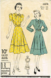 Du Barry 2267B: 1930s Stunning Misses Day Dress Sz 34 B Vintage Sewing Pattern