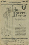 Du Barry D 484: 1930s Rare Plus Size Lounging Pajamas 40B Vintage Sewing Pattern - Vintage4me2