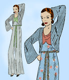 Du Barry D 484: 1930s Rare Plus Size Lounging Pajamas 40B Vintage Sewing Pattern - Vintage4me2