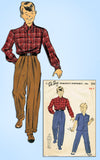 1940s Vintage Du Barry Sewing Pattern 5312 Toddler Boy's WWII Trousers & Shirt 4