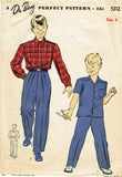 1940s Vintage Du Barry Sewing Pattern 5312 Toddler Boy's WWII Trousers & Shirt 4