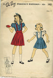 1940s Original Vintage Du Barry Pattern 5455 Toddler Girls Skirt & Blouse Size 4 -Vintage4me2