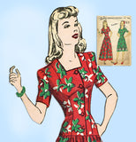 1940s Vintage Du Barry Sewing Pattern 5530 Uncut Misses Dress or Housecoat 36B