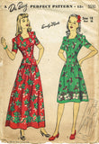 1940s Vintage Du Barry Sewing Pattern 5530 Uncut Misses Dress or Housecoat 36B