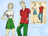 Du Barry 5637: 1940s Uncut WWII Misses Trousers Sz 34 B Vintage Sewing Pattern