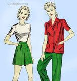 Du Barry 5637: 1940s Uncut WWII Misses Trousers Sz 34 B Vintage Sewing Pattern