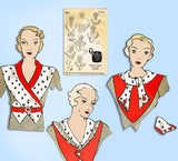 Du Barry 703A: 1930s Uncut Misses Set of Collars Size Med Vintage Sewing Pattern