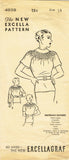 1930s Original Vintage Excella Sewing Pattern 4938 Misses Shirred Blouse Sz 32 B