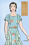 1930s Vintage Excella Sewing Pattern 3137 Misses Cocktail Dress w Flounce Sz 34B