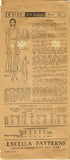 1930s Vintage Excella Sewing Pattern 3137 Misses Cocktail Dress w Flounce Sz 34B