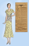 1930s Vintage Excella Sewing Pattern 3464 Misses Soft Afternoon Dress Sz 38 Bust