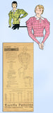 1930s Original Vintage Excella Pattern 3930 Misses Blouse w Great Sleeves Sz 34B