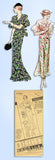 1930s Original Vintage Excella Pattern 3986 Misses Evening Gown or Dress Sz 32 B