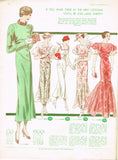 1930s Original Vintage Excella Pattern 3986 Misses Evening Gown or Dress Sz 32 B