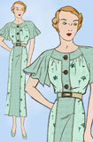 1930s Vintage Excella Sewing Pattern 4965 Stunning Misses Afternoon Dress Sz 34B