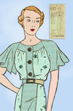 1930s Vintage Excella Sewing Pattern 4965 Stunning Misses Afternoon Dress Sz 34B
