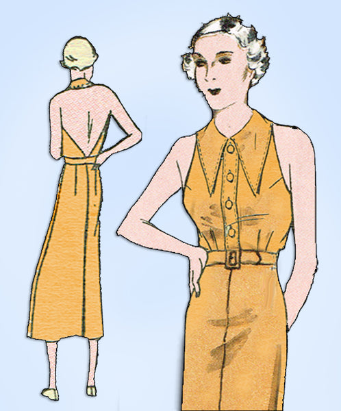 1930s Original Vintage Excella Pattern 5062 Misses Backless Sun Dress –  Vintage4me2