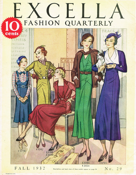 Digital Download 1930s Excella Fall 1932 Quarterly Pattern Catalog 34 pg Ebook