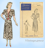 Superior 6677: 1940s Rare Plus Size Street Dress Sz 52 B Vintage Sewing Pattern
