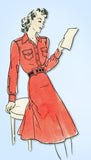 1940s Original Vintage Good Housekeeping Pattern 229 Uncut Shirtwaist Dress 34 B