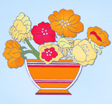 1930s Uncut Good Needlework Embroidery Transfer October 1933 Bowl of Flowers
