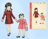 1940s Vintage Hollywood Pattern 1180 WWII Baby Girls Double Breasted Coat Size 2