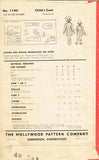 1940s Vintage Hollywood Pattern 1180 WWII Baby Girls Double Breasted Coat Size 2