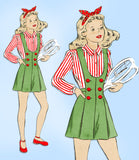 1940s Vintage Hollywood Pattern 1377 Cute Little Girls Jumper Shorts Sz 10