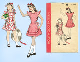 1940s Vintage Hollywood Pattern 1381 Cute Uncut Toddler Girls Dress Size 6