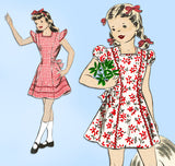 1940s Vintage Hollywood Pattern 1381 Cute Uncut Toddler Girls Dress Size 6